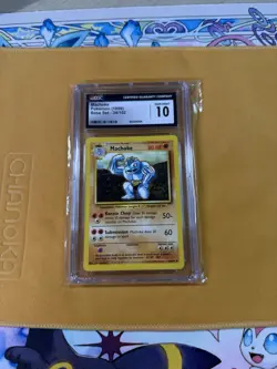 CGC 10 GEM MINT Machoke 34/102 Base Set Pokemon Card - Image 1