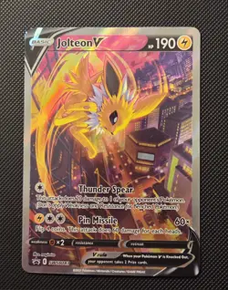 Jolteon v SWSH183 Pokemon TCG Sword & Shield Holo Black Star Promo Card - Image 1