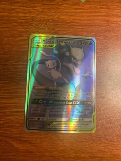 Mewtwo & Mew GX 222/236 Pokemon Unified Minds Full Art Card Ultra Rare Holo NM - Image 4