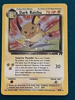 Pokemon Card - Dark Raichu 83/82 Team Rocket Hologram NM - Image 2