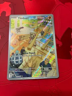 Pokemon TCG Card Timburr 183/167 Illustration Rare Holo NM - Image 1