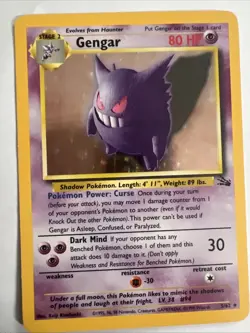 Pokemon TCG Gengar Fossil Holo Card 5/62 Unlimited Rare - Image 2