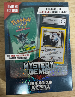 Pokemon Mystery Gems Box (1 CGC Graded Card & 1 Booster Pack) Factory Sealed Box - Image 1