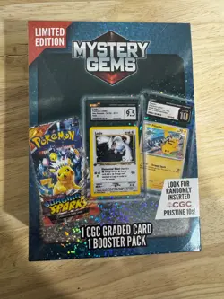 Pokemon Mystery Gems Box (1 CGC Graded Card & 1 Booster Pack) Factory Sealed Box - Image 2