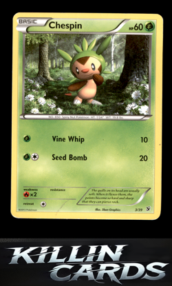Chespin 3/39 Pokemon Common Kalos Starter Set Card NM - Image 1