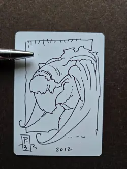 SKETCHED MtG Magic _ RKPost Tenth Ed Artist Proof _ AVATAR OF MIGHT _ 1/50! - Image 2