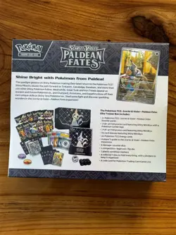 TCG SCARLET & VIOLET PALDEAN FATES POKEMON CENTER ETB ELITE TRAINER BOX SEALED - Image 2