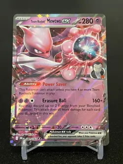 Team Rocket's Mewtwo ex 081/182 NM Double Rare Sv: Destined Rivals Pokemon TCG - Image 1