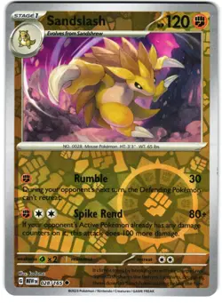 Sandslash Reverse Holo 28/165 Pokemon SV: Scarlet & Violet 151 - Image 1