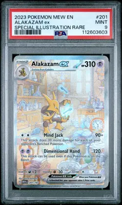 2023 POKEMON MEW EN-151 SPECIAL ILLUSTRATION RARE #201 ALAKAZAM EX PSA 9 - Image 1