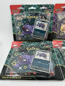 4x Pokemon TCG Paldean Fates Tech Sticker Blister Brand New Sealed - Image 2