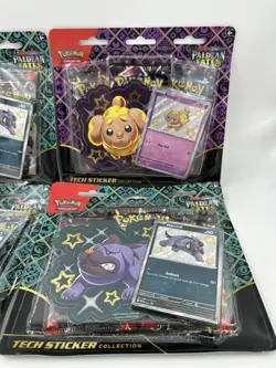 4x Pokemon TCG Paldean Fates Tech Sticker Blister Brand New Sealed - Image 3