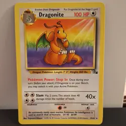 Pokemon TCG Fossil Dragonite 19/62 Non-Holo Rare HP ships fast - Image 1