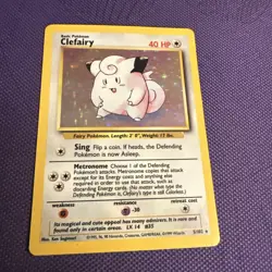 Pokemon TCG Clefairy Base Set Holo Unlimited Rare Card 5/102 - Image 1