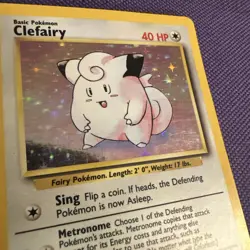 Pokemon TCG Clefairy Base Set Holo Unlimited Rare Card 5/102 - Image 3