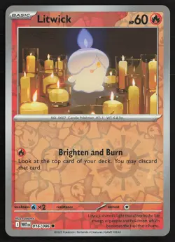 SV: White Flare Litwick #016/086 Reverse Holo Pokemon Card - Image 1