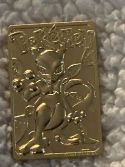 POKEMON MEWTWO 23K GOLD PLATED TRADING CARD BURGER KING 1999 ACTUAL PICS NM - Image 1