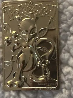 POKEMON MEWTWO 23K GOLD PLATED TRADING CARD BURGER KING 1999 ACTUAL PICS NM - Image 2