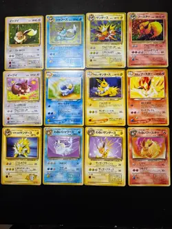 (LP-) 12set Eevee Vaporeon Jolteon Flareon Dark/Light Holo Jungle Pokemon Card - Image 1