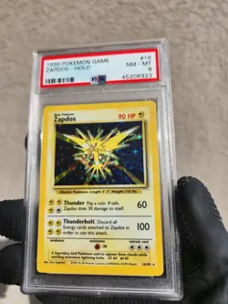 1999 Pokemon Base Set Unlimited Zapdos Holo Rare 16 TCG Card PSA 8 NM-MT Pokemon - Image 1