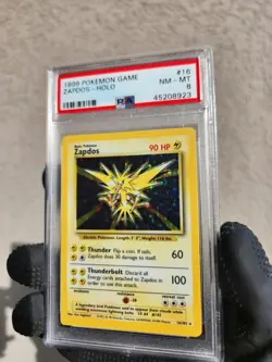 1999 Pokemon Base Set Unlimited Zapdos Holo Rare 16 TCG Card PSA 8 NM-MT Pokemon - Image 2