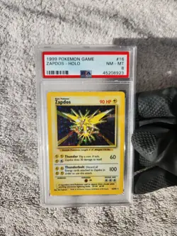 1999 Pokemon Base Set Unlimited Zapdos Holo Rare 16 TCG Card PSA 8 NM-MT Pokemon - Image 4