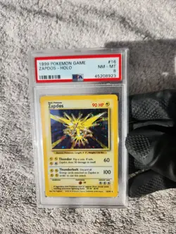 1999 Pokemon Base Set Unlimited Zapdos Holo Rare 16 TCG Card PSA 8 NM-MT Pokemon - Image 5