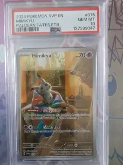 Mimikyu SVP 075 Paldean Fates Black Star Promo Card PSA 10 Gem Mint - Image 1