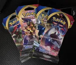 Pokemon TCG Sword & Shield 4 Booster Packs English 10 Cards - Image 1
