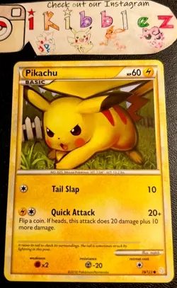 Pikachu 78/123 NM Non Holo Vintage HGSS Pokemon Card! - Image 1