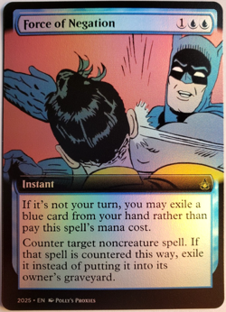 Force of Negation FOIL Proxy Card Playtest Custom Batman Slap Joke Meme Art - Image 1