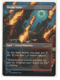 MTG Steam Vents #0348 Reversible Borderless Lorwyn Eclipsed Rare NM IN HAND - Image 1