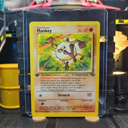 Mankey 1st Edition Jungle Pokemon TCG 55/64 Unlimited Common - Image 1