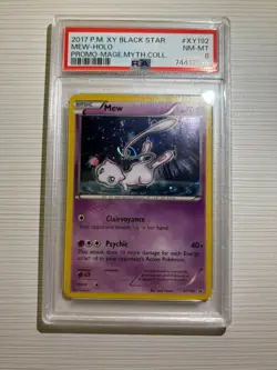 2017 Pokemon XY Mew Holo XY192 Black Star Promo PSA 8 NM-MT (Large Swirl*) - Image 1