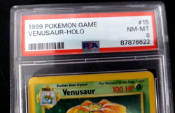 1999 Pokemon Base Set Unlimited #15 Venusaur Holo PSA 8 NM-MT - Image 3