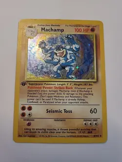 Machamp 8/102 1st Edition Holo Rare - Base Set WotC 1999 Pokemon TCG MP - Image 1