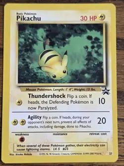 Pokemon Wotc Black Star Promo # 27 Pikachu,,not played - Image 1