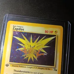 Pokemon ERROR Zapdos 1st Edition Fossil Holo Rare 15/62 Mp To Hp - Image 2