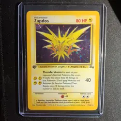 Pokemon ERROR Zapdos 1st Edition Fossil Holo Rare 15/62 Mp To Hp - Image 3
