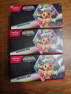 Pokemon TCG Scarlet & Violet Prismatic Evolutions Surprise Box New & Sealed 3x - Image 1