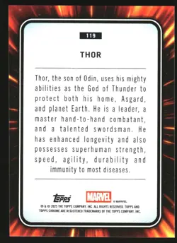 THOR 2025 TOPPS CHROME MARVEL SAPPHIRE #119 A - Image 2