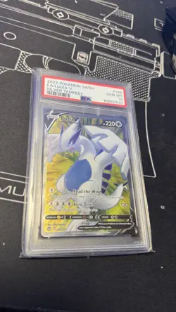 PSA 10 GEM MINT Lugia V Silver Tempest Full Art Holo 2022 SWSH Pokemon 185/195 - Image 2