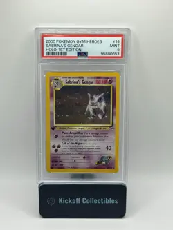 2000 POKEMON GYM HEROES HOLO-1ST ED #14 SABRINA'S GENGAR PSA 9 - Image 1