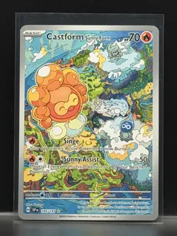 Castform Sunny Form Illustration Rare Surging Sparks Pokemon TCG 195/191 - Image 1