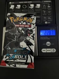Heavy 22.87g Pokemon TCG SV 10.5 Black Bolt Booster Pack Sealed! - Image 1