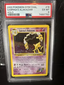 2000 Pokemon Gym Challenge Sabrinas Alakazam Holo 16/132 PSA 6 EX-MT - Image 1