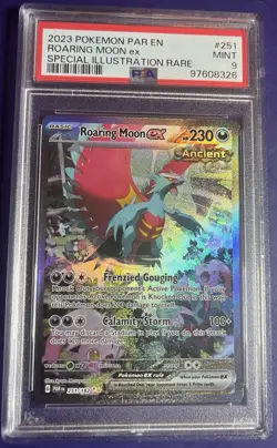 PSA 9 Roaring Moon Ex 251/182 Special Illustration Rare Pokemon Paradox Rift - Image 1