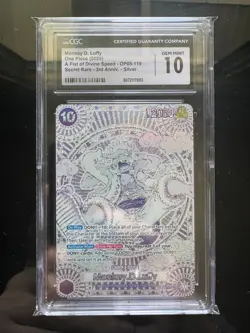 2025 ONE PIECE OP11 MONKEY D LUFFY 3RD ANNIVERSARY SILVER OP05-119 GRADE 10 - Image 1