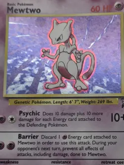 Mewtwo - 10/130 - Pokemon Base Set 2 Holo Rare Card WOTC LP - Image 1