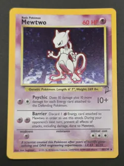 Mewtwo - 10/130 - Pokemon Base Set 2 Holo Rare Card WOTC LP - Image 3